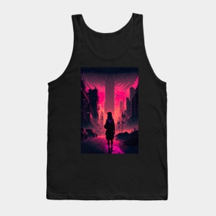 Lonely Soul In A Cyberpunk City Tank Top